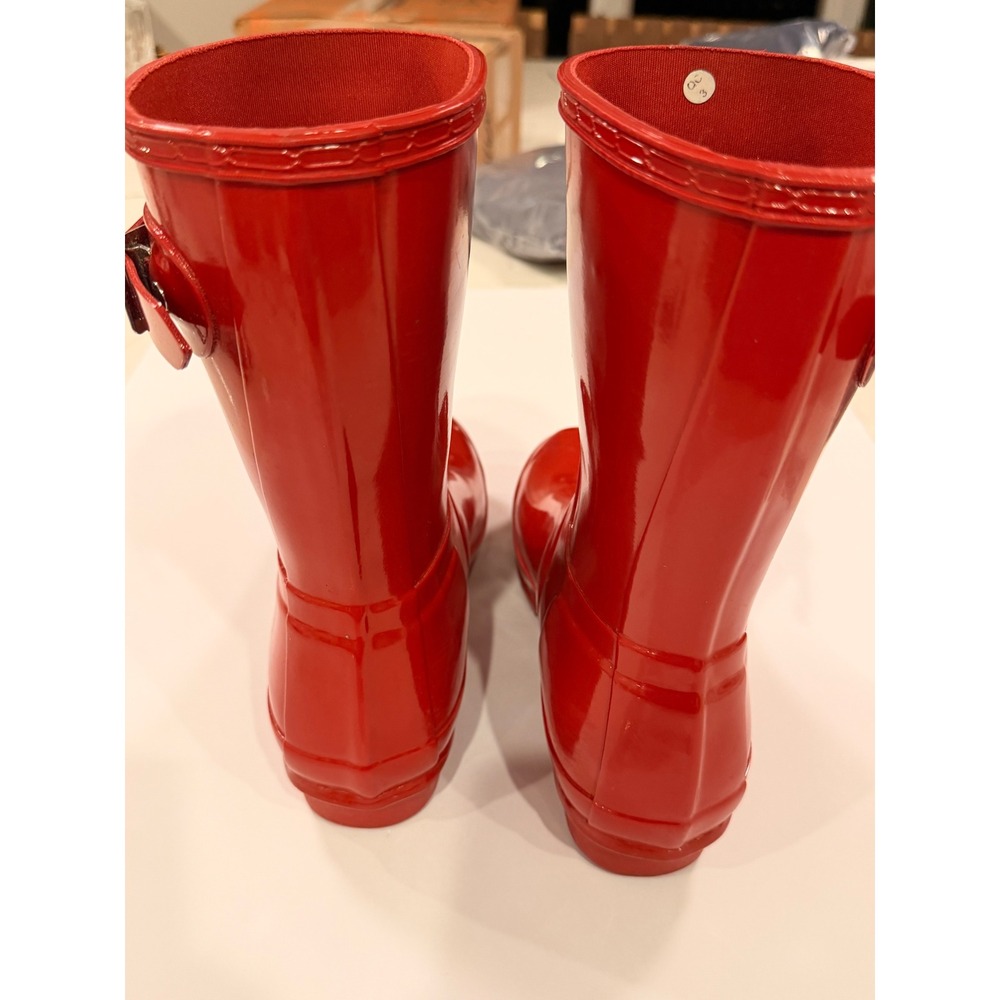 Hunter Original Short Gloss Rain Boots Red Women's US 7 EU 38 - Picture 9 of 11